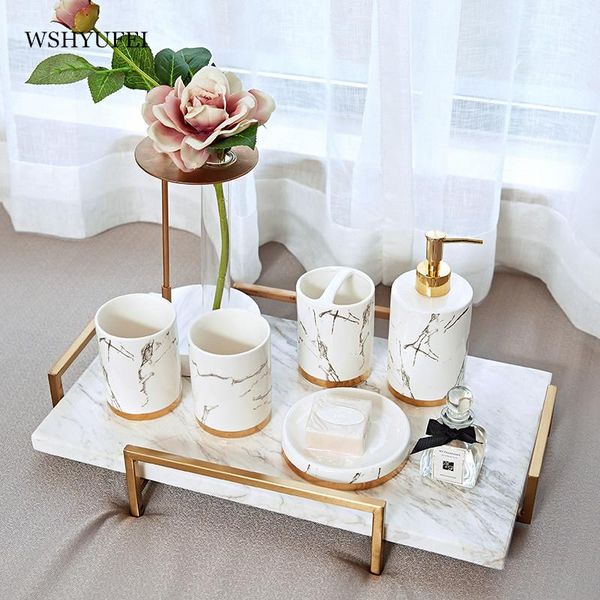 

set marble grain northern europe ceramics tooth cleaners brush one 's teeth cup gargle cup shower room toilet toilets suit