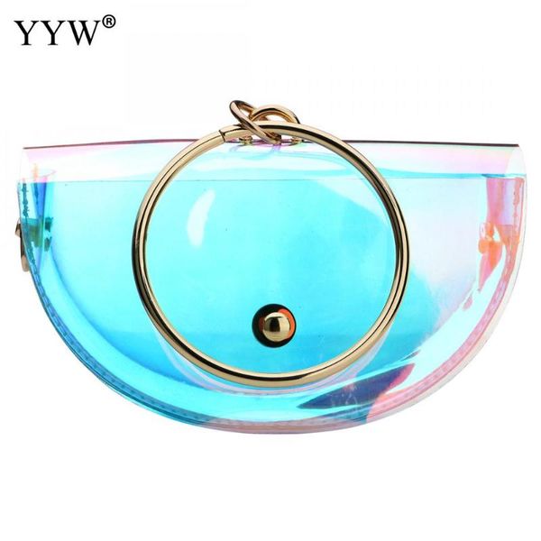 

yyw fashion women transparent shoulder bag new women chain style female crossbody bags pvc laser messenger bag bolsos mujer