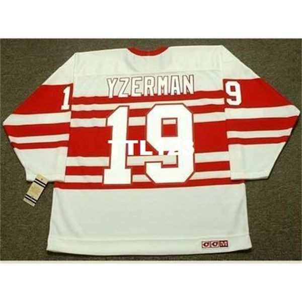 

men #19 steve yzerman detroit red wings ccm vintage hockey jersey or custom any name or number retro jersey, Black
