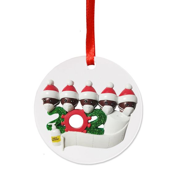 

christmas ornament 2020 decorations tree quarantine pvc 8 styles personalized survived 7 family of ornament with face masks hand sanitize