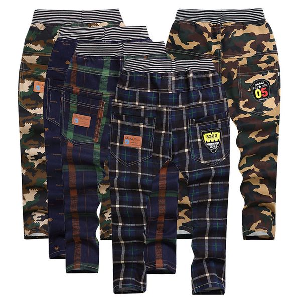

girl boy clothes pants striped plaid camouflage trousers fashion children's wear 5-10 y children quality clothing 2019 1006, Blue