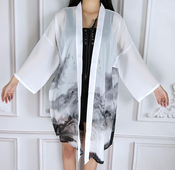 

spring summer fashion coat japanese kimono cardigan kimono woman man white loose outer garment1, Red