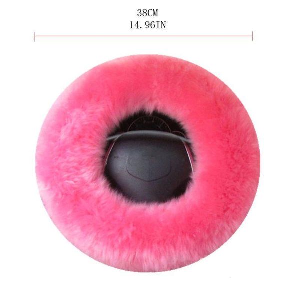 

steering wheel covers 3pcs wool furry fluffy thick car cover