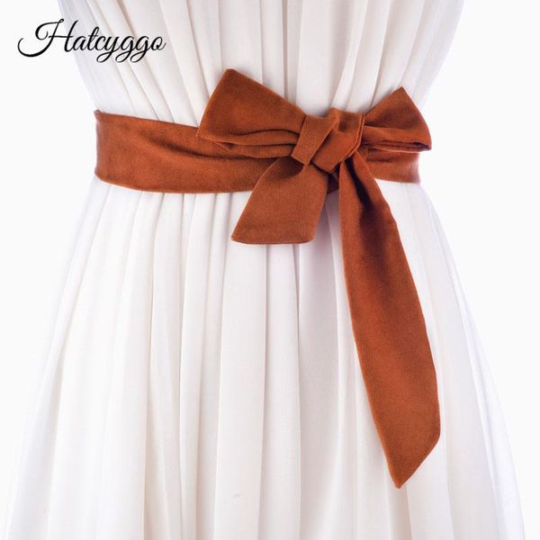 

hatcyggo women long cummerbunds lace-up bowknot female waist corset belts tie strip belts casual wedding dress accessories, Black;brown