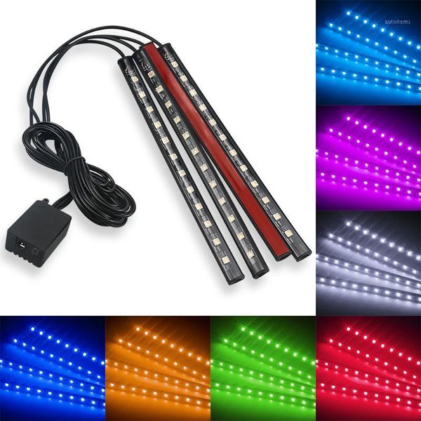 

4pcs/set car rgb 42led strip smd 12w decorative auto atmosphere pathway interior light remote remote control 12v1