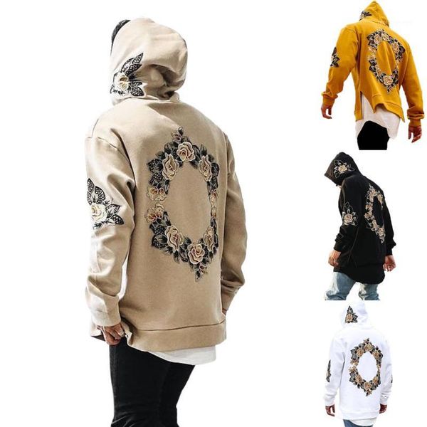 

droppshiping fashion autumn winter men sweatshirts with hat long sleeve embroidery hoodies man loose casual hooded bfj551, Black