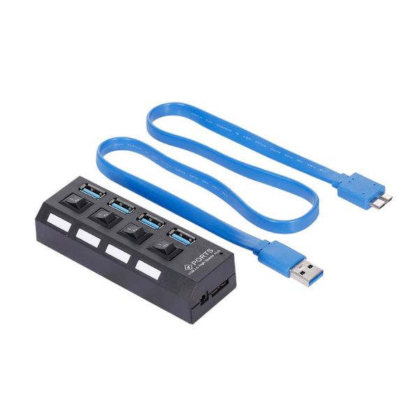 

hubs 4-port usb 3.0 hub splitter 4 ports expander with switch for pc
