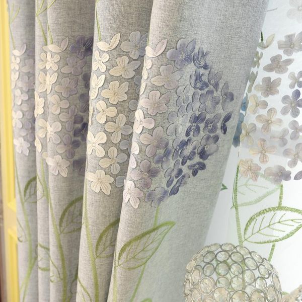 

2021 new bedroom study embroidered curtains for living room bedroom fabric custom wholesale one hair