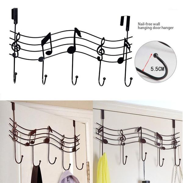 

5 hooks over door accessory holder organizer rack decorative hanger for scarf belt hat jewelry bjstore1
