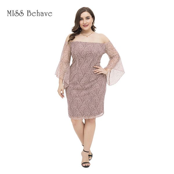 

2020 large women's spring and summer new product fat sister temperament elegant slim bag hip lace dress, Black;gray