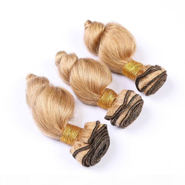 

pure 27 blonde malaysian virgin hair weaves loose wave human hair bundles 300gram honey blonde human hair extensions double wefts 10-30&quot, Black;brown