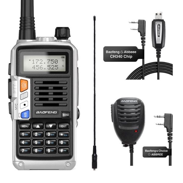 

baofeng uv-s9 plus 10wauhf/vhf walkie talkie radio dual band speaker antenna transceiver long range portable