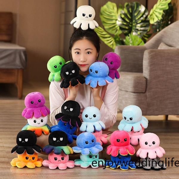 

octopus игрушки реверсивный флип фаршированные плюшевые куклы мягкие моделирование реверсивный плюшевые игрушки цвета глава плюшевые куклы д, Blue