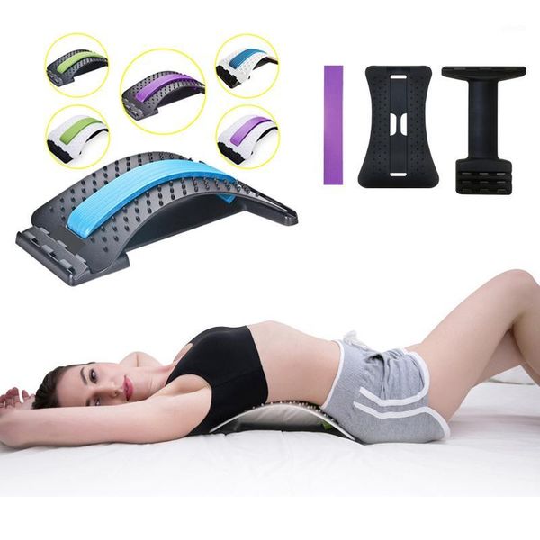 

1pcs back stretcher support spine pain relief care posture corrector relax lumbar retractor waist strain massager1