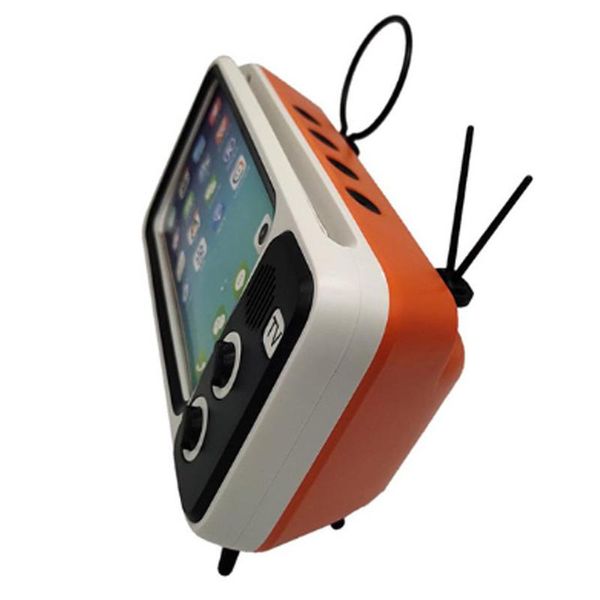 

3 in 1 wireless speaker retro tv mini portable bluetooth bass speaker mobile phone holder retro p frame for gift ora
