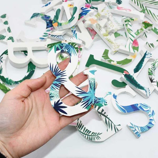 

decorative objects & figurines 26 alphabet word white wooden english letters tropic theme personalized name design diy wood craft art weddin
