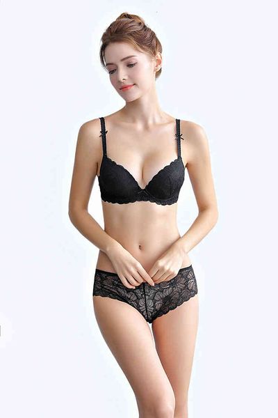 

fashion design luxury bra set aimushi 1763 thin cotton lace lingerie, Red;black
