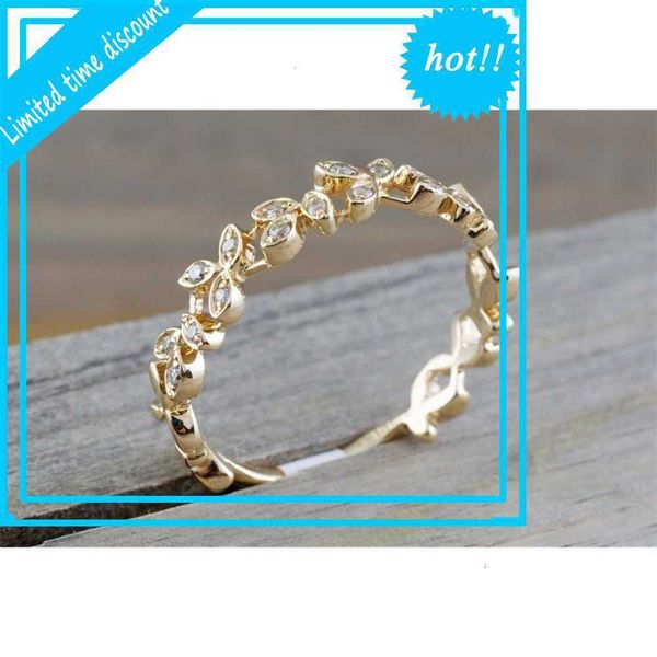 

sanjie new tree leaf diamond 18k rose gold ring for women, Golden;silver