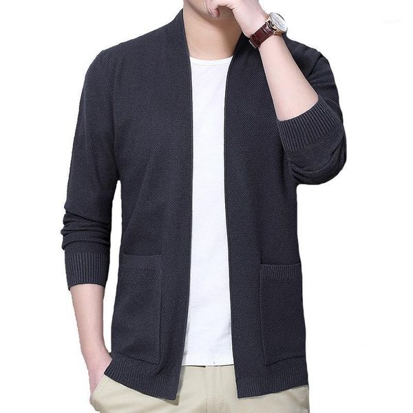 

mens knitted sweater men's solid color sweatercoat v-neck fur soft cardigan outwear1, White;black