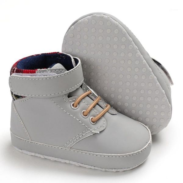 

autumn baby boys boots patchwork anti-slip pu sneakers toddler soft soled first walkers 0-18m1