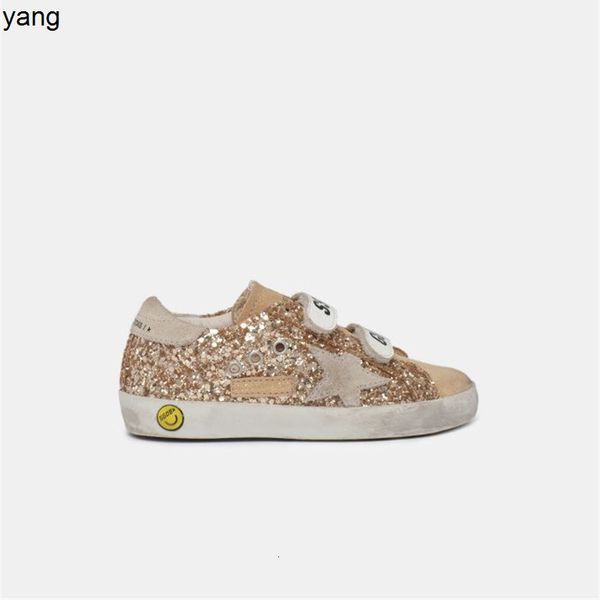 

autumn winter new gold sequins old dirty parents and children's casual board shoes velcro