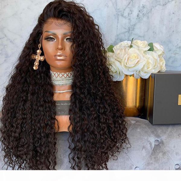 

mongolian kinky curly full density human hair 13x6 lace front wigs jerry curly pre plucked hairline 360 lace frontal wigs, Black