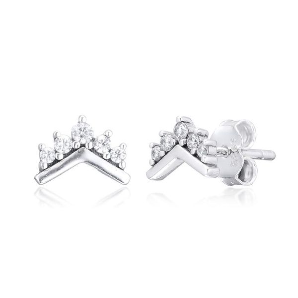 

ckk earring tiara wishbone stud earrings sterling silver jewelry 100% 925 silver women brincos pendientes aretes de mujer, Golden;silver