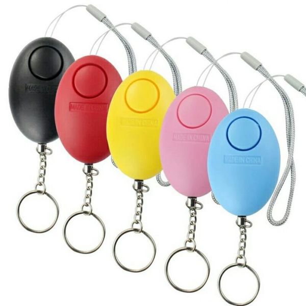 120db Ovo Forma Auto Defesa Alarme Keychain Pingente Personalize Personal Chaveiro Chaveiro Chaveiro Chaveiro Cores Misturado