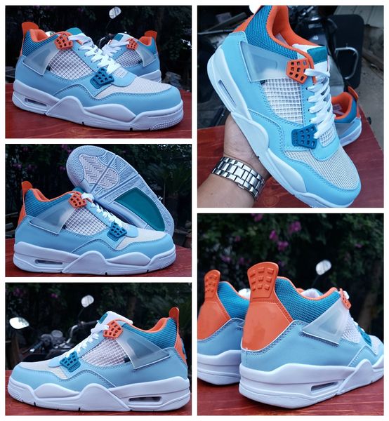 

with box 2020 release union la x 4s mens basketball shoes blue orange sports sneakers trainers jumpman 4 des chaussures
