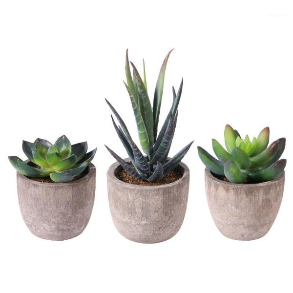 

decorative flowers & wreaths ounona 3pcs faux succulent artificial fake simulation plants with pots1