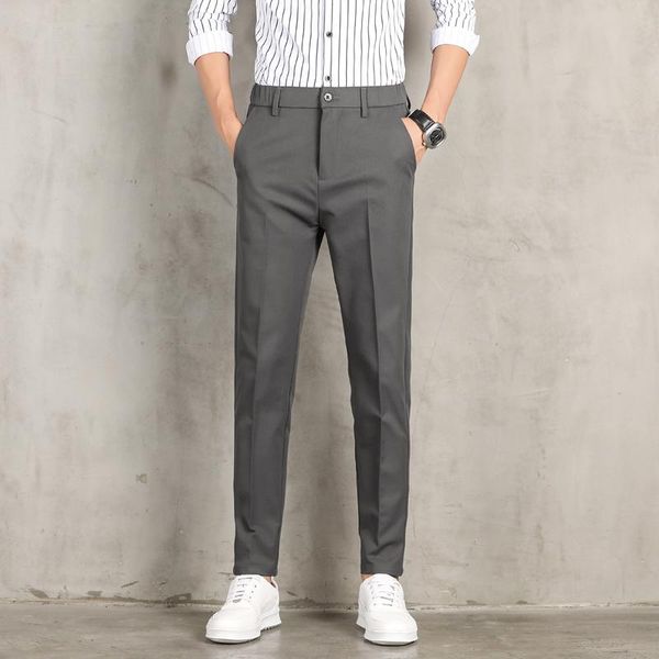 

japanese men's pants autumn slim straight pants korean version trend versatile small leg suit, White;black