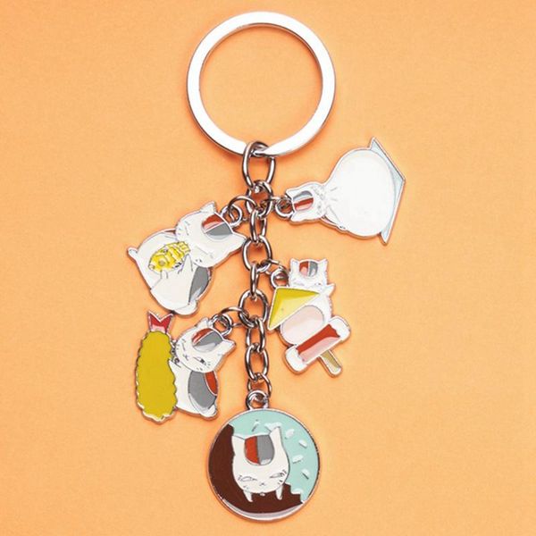 

anime natsume yuujinchou keychain natsume-takashi madara cute fun cartoon acrylic pendant jewelry key chain kawaii sleutelhanger, Silver