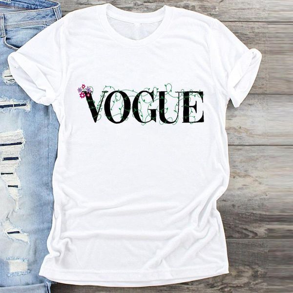 

women printing flower short sleeve printing 90s clothing print clothes graphic t shirt ladies female tshirts tee t-shirt, White