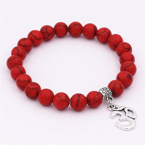 

charm bracelets 3pcs/lot stone strand om lotus bracelet beaded natural yoga chakra mala women men pulseras zinc alloy geometric, Golden;silver