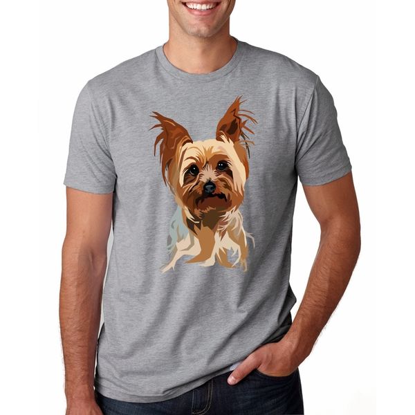 

new fashion men clothing casual 100% cotton short sleeve yorkshire terrier face men s xxxl hoodie designers t shirts sweatshirt