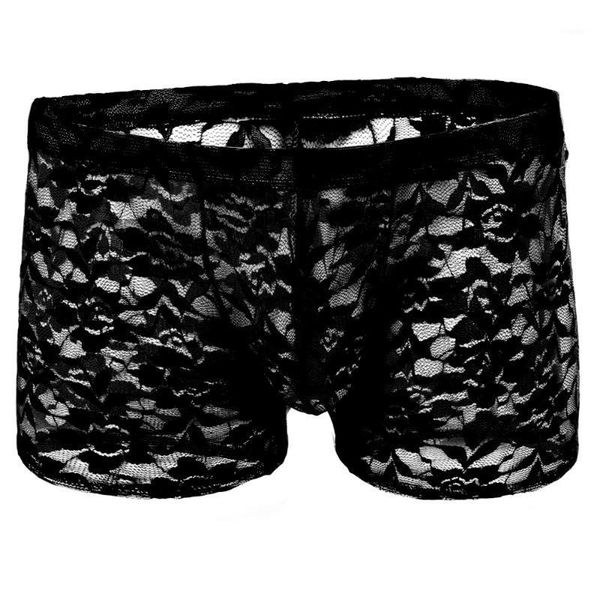 

2019 men  sheer lace boxer briefs bulge pouch underwear male transparent underpants boxers 2017 men's panties1, Black;white