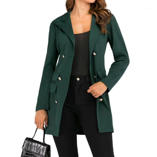 

women's jackets women work jacket ladies long sleeve slim coat double breasted formal suit solid color autumn fashion female clothes ou, Black;brown