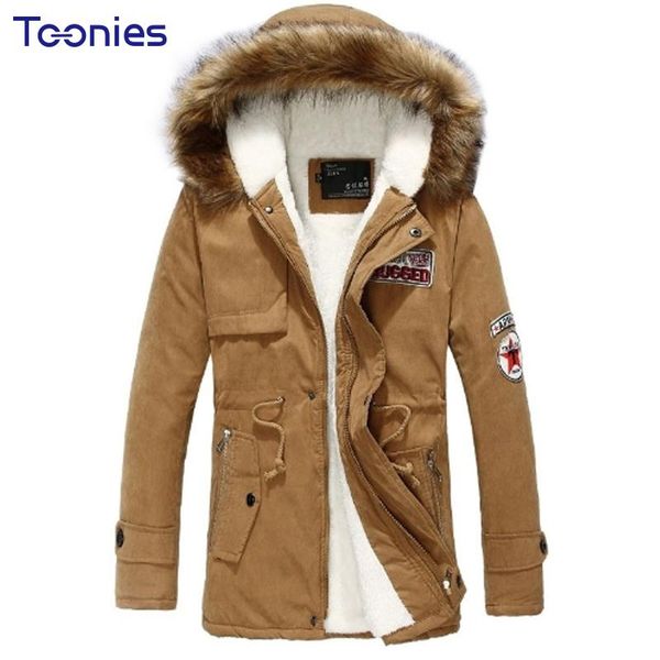 

men's down & parkas 2021 fashion hooded winter jacket men thick warm cotton coat outerwear zipper jackets mens parka coats, Black