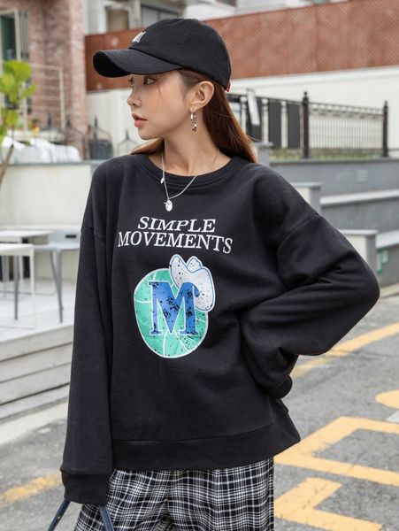 

dazy letter graphic drop shoulder sweatshirt q8gg#, White;black