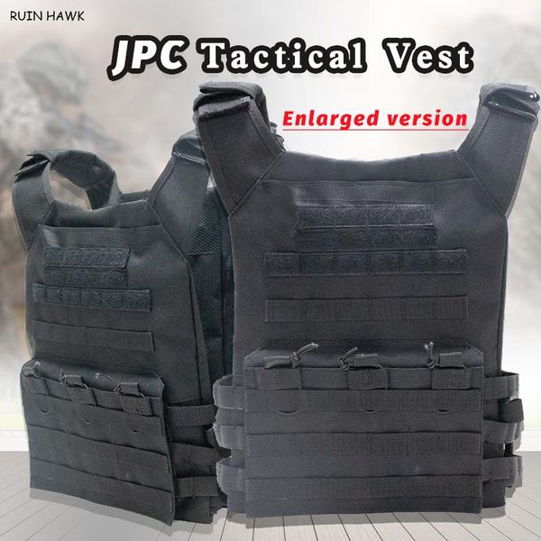

hunting jackets oversize jpc molle plate carrier vest outdoor cs paintball protective waistcoat tactical, Camo;black