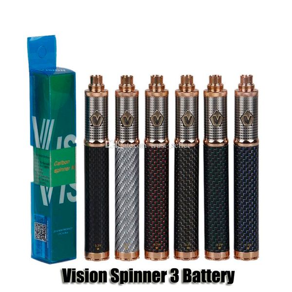 

vision spinner 3 iii battery carbon fiber 1650mah variable voltage vv 3.3-4.8v battery for 510 ego e cigarette atomizer tank