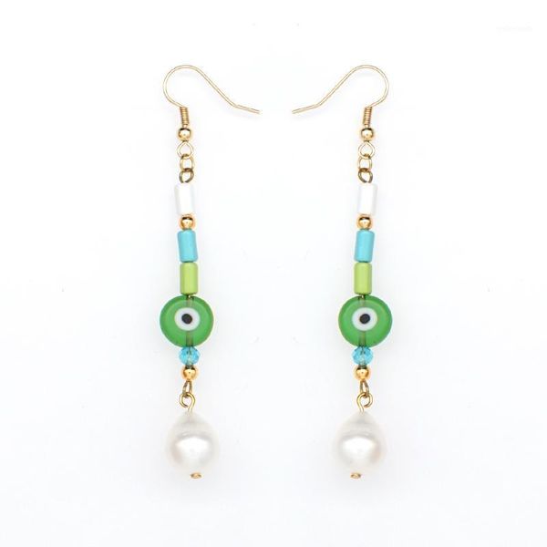 

shinus earrings for women pendientes de metal long dangle earings drop evil eye earring freshwater pearl pulseras jewelry1, Silver