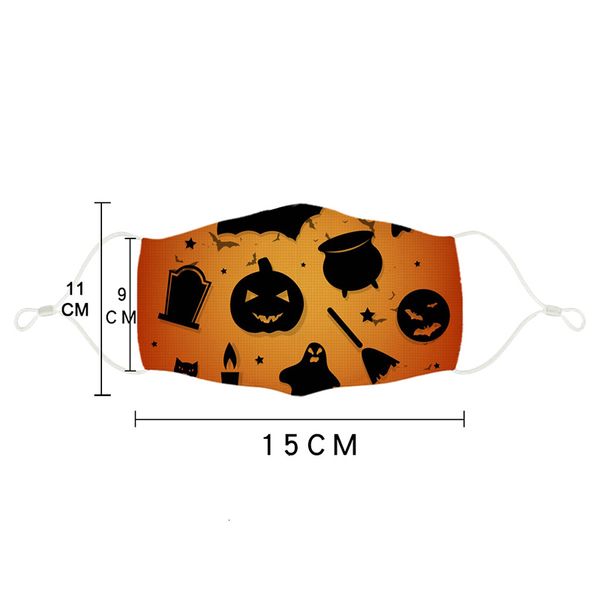 

halloween pumpkin 3d printed kids designer adjustable protective mask dust and haze breathable fashion face masks