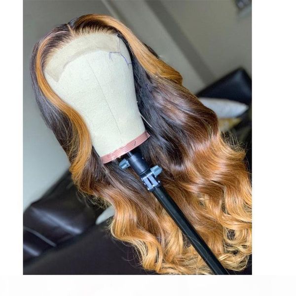 

lace front human hair wigs with baby hair peruvian highlight wavy blonde full wigs for women, Black;brown