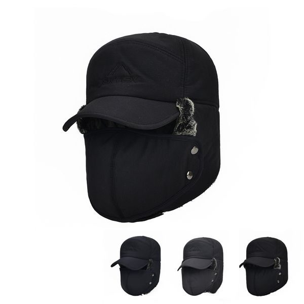 

men hat winter warm cap male cotton fashion outdoor adjustable face protection hats thickened thermal cold-proof ear protection caps vt1884