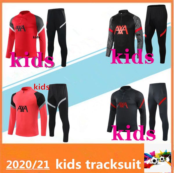 

kids tracksuit 2020/2021 kids soccer jacket training suit 2020 2021 maillot de foot football training suit, Black