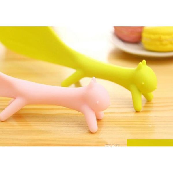 

fedex dhl 100pcs/lot cute plastic handle squirrel spoon vertical non-stick rice spoon crea jllswx home003