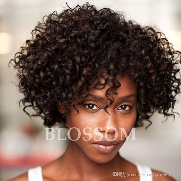 

virgin brazilian hair kinky curly full lace human hair wigs for black women 130% density human hair wigs peruvian none lace wig, Black;brown