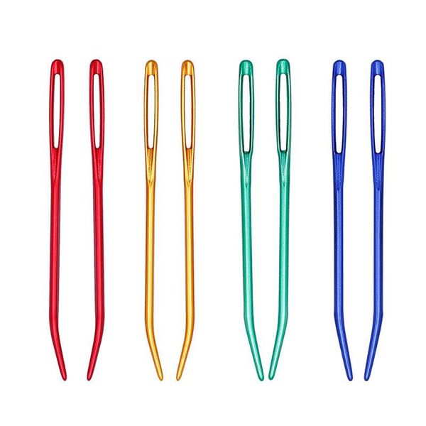 

tapestry wool yarn needle 2pcs large hole portable diy sweater crochet hooks knitting needles aluminum weaving tools, Black
