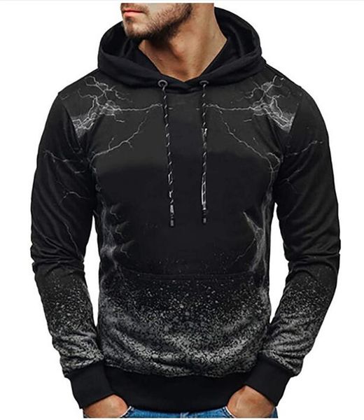 

2021 new autumn spring print men sweatshirt thin polyester hoodies fashion pullover sweatshirts sports slim fit kxo1, Black